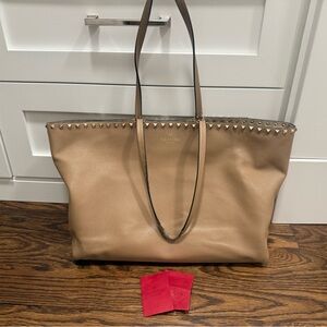 Valentino Tan Leather Tote Bag